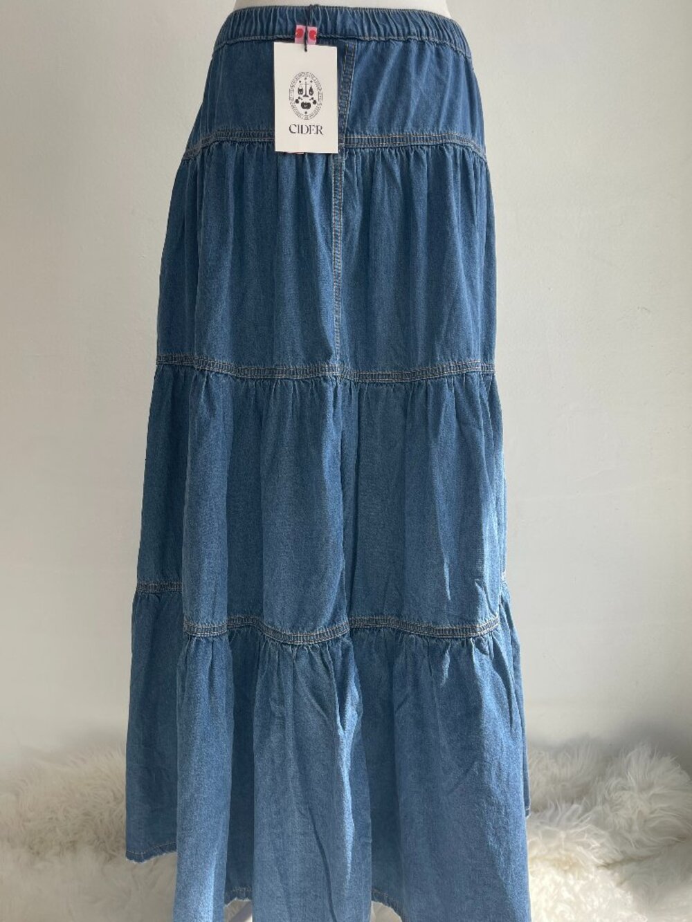 Cider Denim Maxi Skirt with Buttons - Picture 4 of 4
